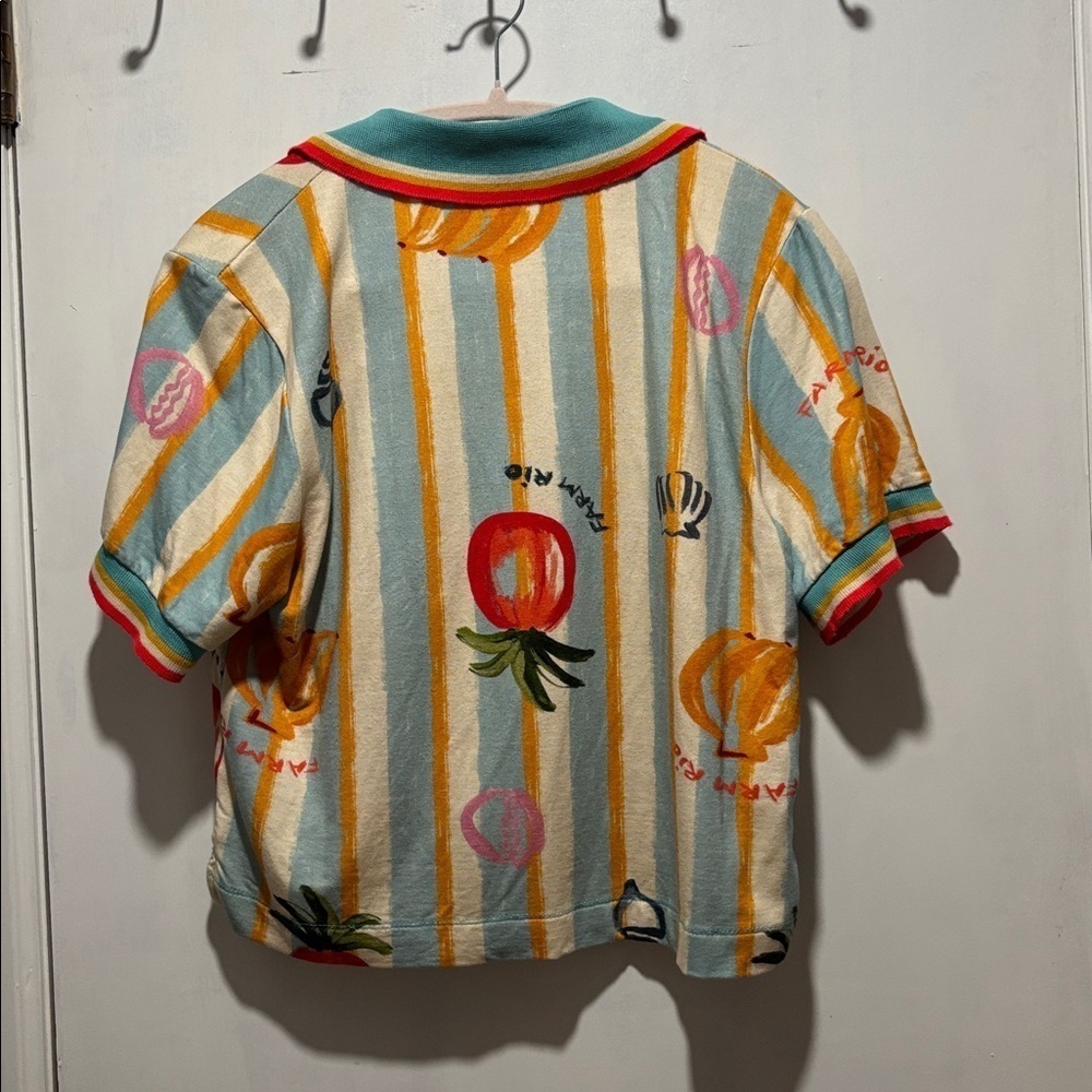 FARM RIO vintage rare strip tropical polo shirt - Picture 7 of 8